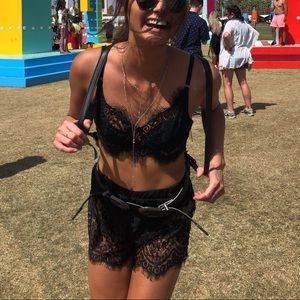 Black lace two piece set